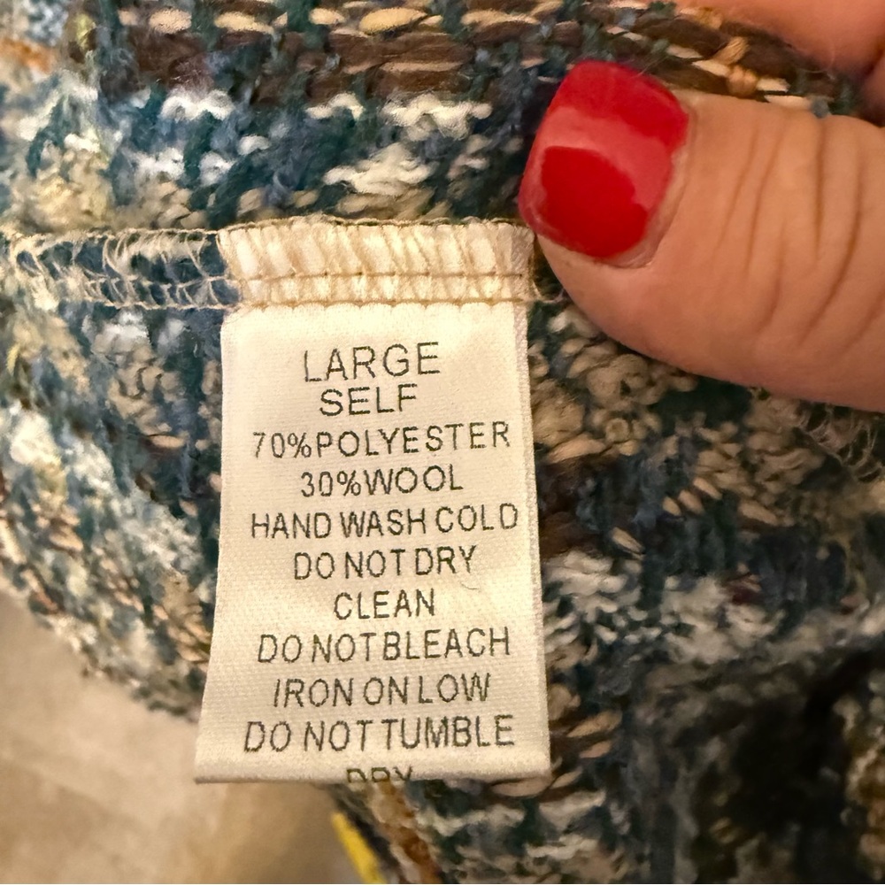 Davi & Dani- Large Multi-Coloured Tweed Cardigan Sweater Blazer Jacket.. - Picture 6 of 16